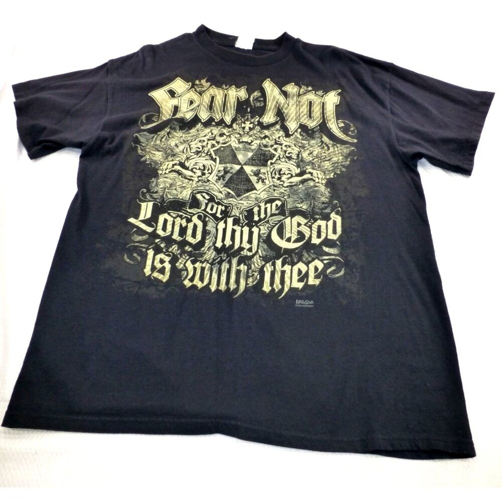 Fear Not Lord Thy God Religious Graphic Black Vintage T Shirt By Kerisso